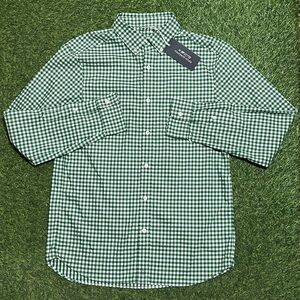 Vineyard Vines Men’s S OTG Performance Button Down Shirt Gingham Green On The Go